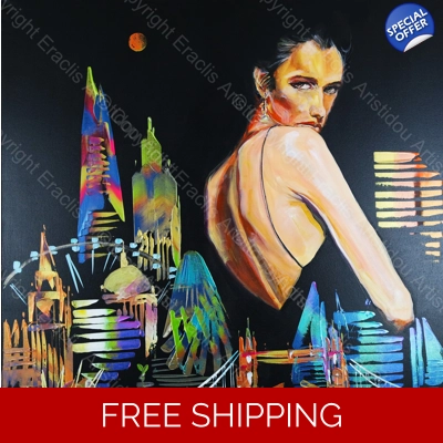 City London Abstract Dark Night Figure 5043